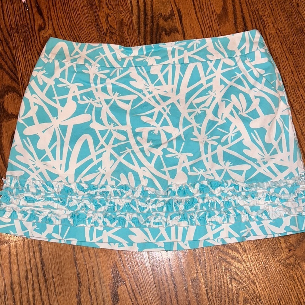 Lilly Pulitzer Marigold Light My Fire Shorely Blue Dragonfly Skort Size 10